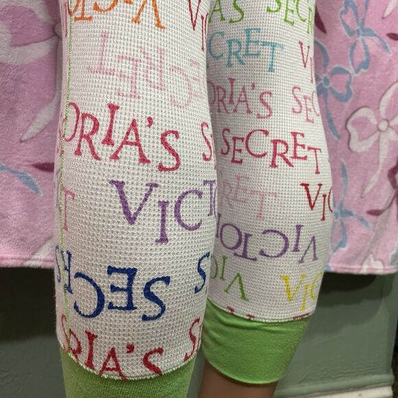 Vtg Y2k Victorias Secret XS After Party Thermal Co-ord Pajama 2 piece Set - Picture 11 of 12